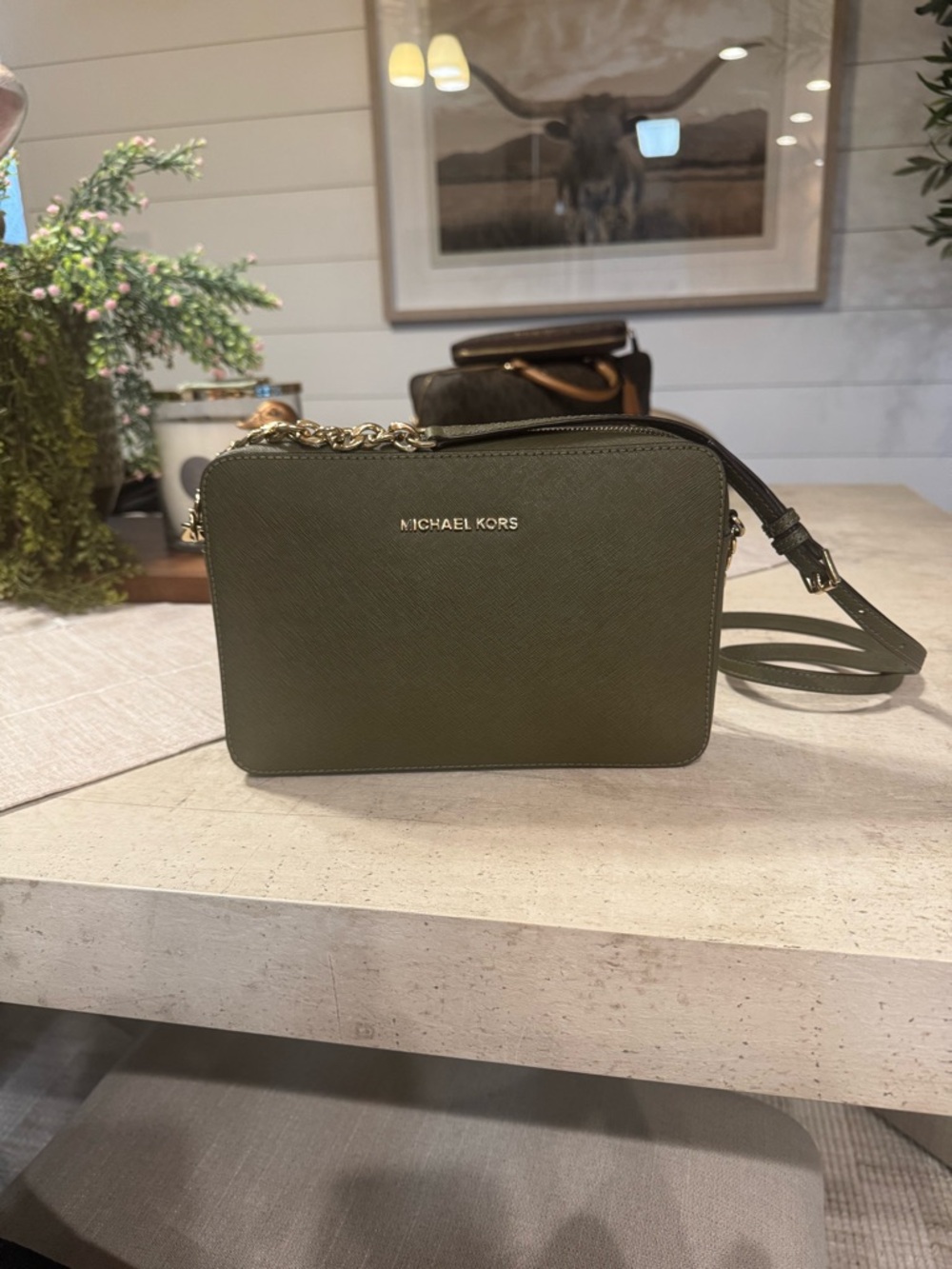 Michael Kors Olive Green Crossbody
